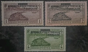 French Equatorial Africa Scott 1-3 Gabon Stamps 1936 Overprinted MH - Picture 1 of 1