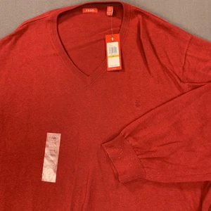 IZOD Knit Sweater Mens 4XL V Neck Pullover Big Tall Classic Lightweight New FLAW - Picture 1 of 19