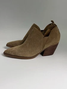 Marc Fisher LTD Dalar Tan Genuine Suede Leather Chelsea Bootie Pointed Toe 7.5 M - Picture 1 of 10