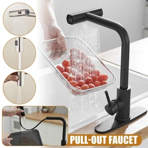 Pull Down Kitchen Sink Faucet Stainless steel Single Handle Sprayer Swivel Mixer - Picture 1 of 13