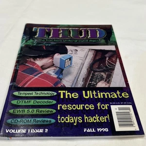 Thud, the Hackers Underground Digest, Volume 1 Issue 2, Fall, 1998 RARE - Foto 1 di 4