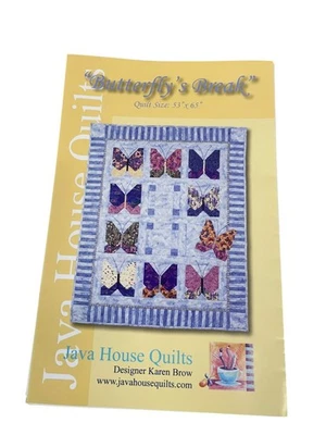 Java House Quilts Butterfly's Break Quilt Pattern 53x65 Vintage 1997 - Image 1 of 2