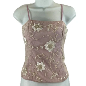Pomodoro Lilac Purple Sequin Embroidered Corset Style Top UK 12 NWT - Picture 1 of 8