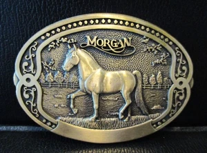 *TONY LAMA Morgan Horse Breeder Series Brass Belt Buckle FIRST Edition Ungetragen - Bild 1 von 4