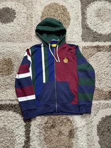 Polo Ralph Lauren Colorblock Full Zip Jacke Herren M Wappen Emblem Rot Blau Nylon - Bild 1 von 5