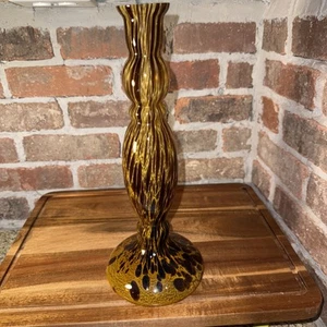 Maestri Vetrai Italian Tortoise Shell Art Glass 13” Vase Mid Century Vtg - Picture 1 of 8