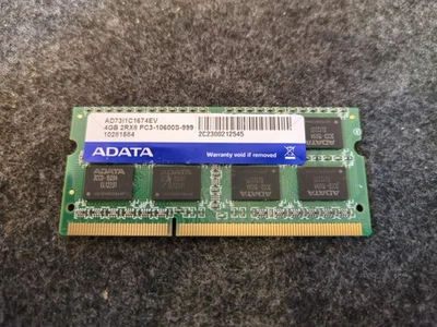 ADATA 4GB DDR3-1333 SODIMM Laptop Memory AD73I1C1674EV - Image 1 of 2