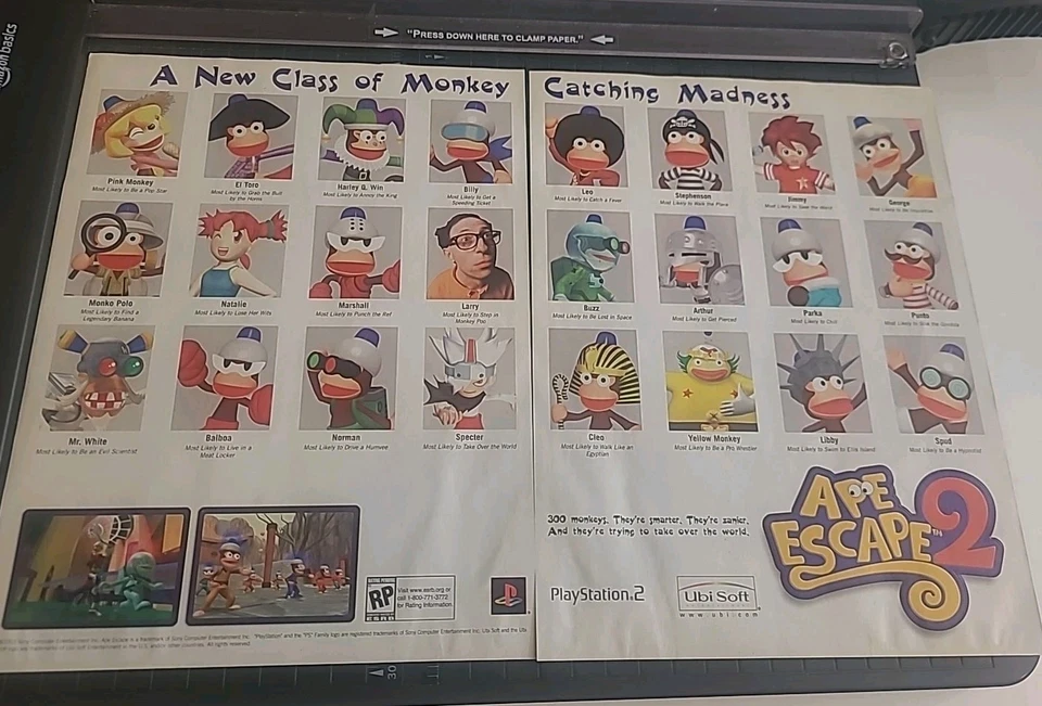 Ape Escape 2 Video Game  Print Ad 2003 16x11 Promo Wall Art  - Image 1 of 1