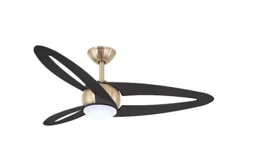 Hampton Bay Torte 46 in. Ceiling Fan Brass Finish Black Blades with LED Light - Image 1 of 4