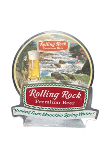 Vintage 1970s Rare Rolling Rock Premium Beer Clear Plastic Napkin Holder - Picture 1 of 14