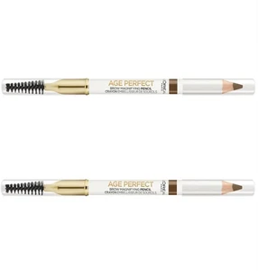 Pack of 2 L'Oreal Paris Age Perfect Magnifying Brow Pencil , Soft Brown 202 - Picture 1 of 6