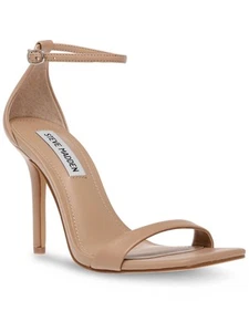STEVE MADDEN Womens Beige Spree Square Toe Stiletto Heeled Sandal 10 M - Picture 1 of 3