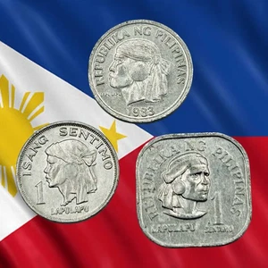 Lotto di 3 monete Filippine 1 Sentimo - 1969, 1976 e 1983 - spedizione combinata - Foto 1 di 2
