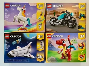Lot of 4 Lego 3 in 1 Creator Sets in Box - 31145, 31135, 31134, 31140 Ages 8+ - Picture 1 of 2