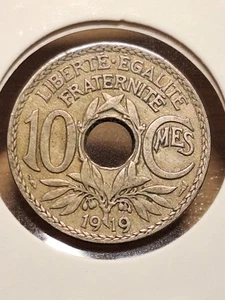 1919 France 10 Centimes Nice Circulated Condition Coin! - Picture 1 of 15