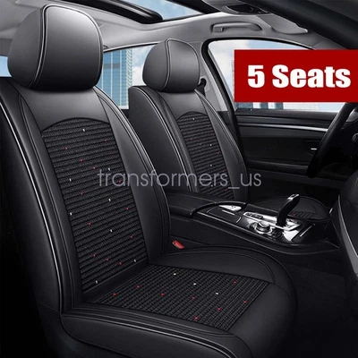 Juego completo envolvente para Hyundai 5 asientos cubierta de asiento trasero delantero cuero seda hielo negro Foto 1 de 4