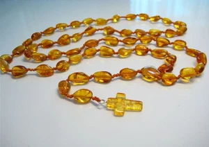 Genuine Baltic Honey Amber Catholic Rosary Handmade Gemstone !!! - Picture 1 of 4