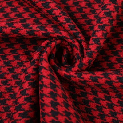 Men's Red Houndstooth Plaid Suits 2 Pieces Slim Fit Autumn Winter Warm Coat Pant - Image 1 of 4