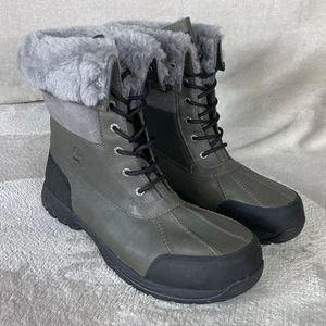 UGG Butte Schneestiefel Herren Größe 15 grau wasserdicht Leder Vibram Lammfell NEU - Bild 1 von 13