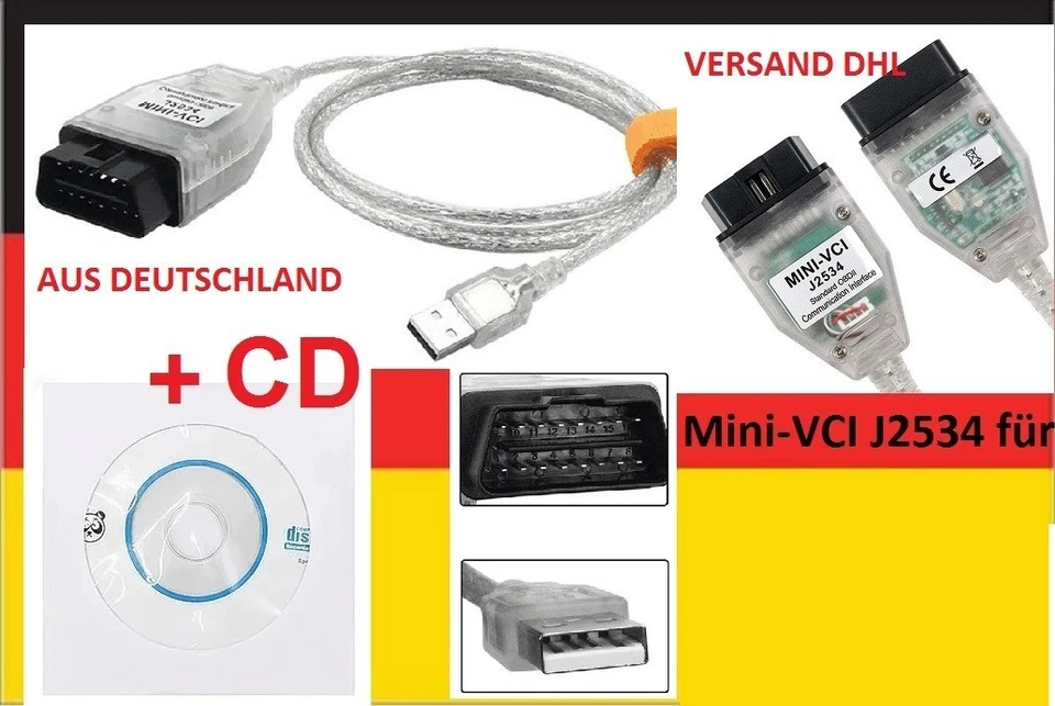 NEU 2025  Mini VCI J2534 für Toyota  Diagnose- und Neuprogrammierungsschnittstel - Bild 1 von 1