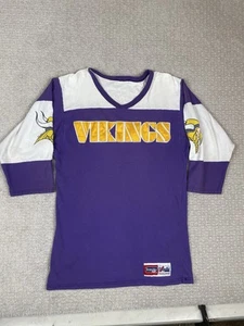 Vintage Majestic Minnesota Vikings V Neck Shirt Size S Team NFL 1995 USA Made - Picture 1 of 9