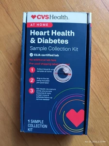 CVS Health Heart & Diabetes At Home Test Kit No Lab Fees Exp 5/31/2027 Sealed  - Picture 1 of 6