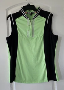 Jamie Sadock Sleeveless Golf Tennis Shirt Lime Green Black Women's Size XL - Picture 1 of 8