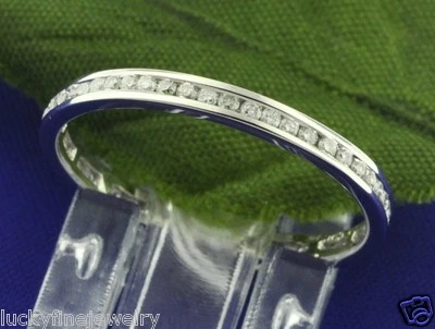 0.55 ct 14k White Gold Eternity Diamond Ring Anniversary  channel set size 6 1/2 - Image 1 of 3