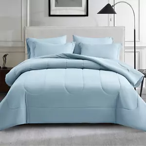 Queen Size Comforter Set 7 Pieces Bed in a Bag - down Alternative Bed Set with S - Picture 1 of 12