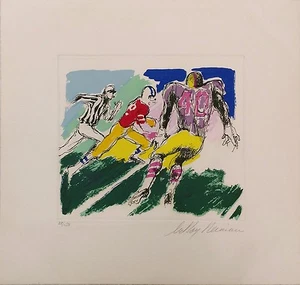 LEROY NEIMAN "OPEN RUNNER" 1995 | FOOTBALL | RARE HAND SIGNED AQUATINT/ETCHING - Picture 1 of 2