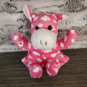 Kellytoy Plush Pink Cow W/ White Clouds, Big Hips 2017 Stuffed Girl Farm Animal - Picture 1 of 6