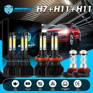 4-Sides H7+H11 LED Headlight+H11 Fog Bulbs Combo 6500K For Ford Fusion 2006-2016 - Imagen 1 de 12