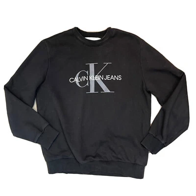 Calvin Klein Black Active Large Logo Top Women's size M Crewneck Sweatshirt CD1 - Image 1 of 4