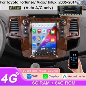 Autoradio 9.7" Android 13 Carplay 6+64GB per Toyota Hilux 2005-2014 GPS NAVI WIFI - Foto 1 di 24