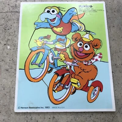 Rompecabezas de madera Jim Henson 1983 vintage Muppets Playskool Gonzo Fozzy Bear envío rápido Foto 1 de 4