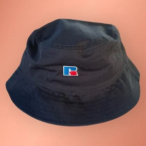 Cappello Russell Athletic Bucket nuovo con etichette taglia unica logo blu navy fondo di magazzino outdoor - Foto 1 di 5