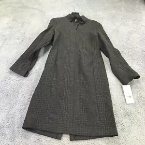 Nina McLemore Dress Womens 10 Crocodile Knit Dress Brown Long Sleeve $ 595 Brown - Picture 1 of 15