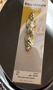 4" Metall Gold Frosch Verschluss Cheongsam Knotenverschluss Chinesisch Neu im Karton Talon Vintage - Bild 1 von 2