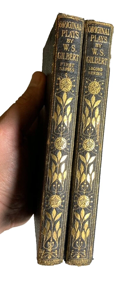 Antique 1920 Ornate Embossed Gilded Gilt Leather Original Plays W. S. Gilbert - Image 1 of 4