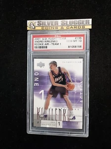 2001-02 Andrei Kirilenko UD Flight Team Rookie Air/250 #135 PSA 10 RC Rookie - Foto 1 di 3