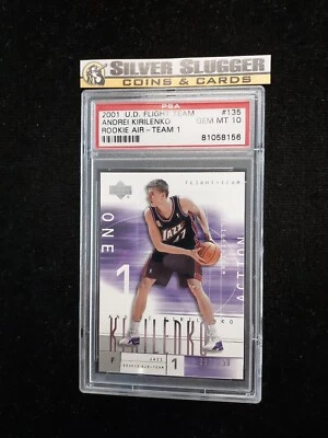 2001-02 Andrei Kirilenko UD Flight Team Rookie Air /250 #135 PSA 10 RC Rookie - Image 1 of 3