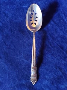 "CUCHARA PARA SERVIR MESA PERFORADA BARROCA DANESA 8 5/8" Toalla Esterlina - estado - Imagen 1 de 4
