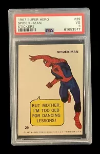 1967 marvel super hero #29 spider-man rc; USA variation sticker PSA 3 (POP 1) - Picture 1 of 2