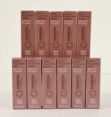 Mineral Fusion Velvet Finish Lipstick FULL SIZE 0.13oz CHOOSE YOUR SHADE New - Image 1 of 2