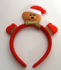 NUOVO orsacchiotto su tessuto rosso aliceband vestito fantasia feste di Natale festa - Foto 1 di 3