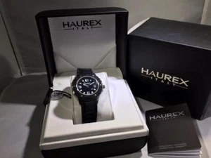 HAUREX ITALY Vivace Black Dial Black Rubber Strap Unisex Watch HAU1D371DNN  - Picture 1 of 12