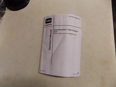 Manual de operador OEM para cortacésped de carrete Toro Greensmaster 2008 Foto 1 de 3