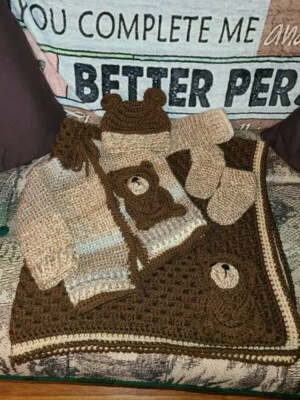 Juego de oso bebé recién nacido marrón Foto 1 de 4