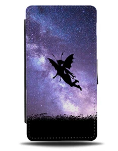 Fairy Silhouette Flip Cover Wallet Handyhülle Feen Galaxy Mond Universum i209 - Bild 1 von 3