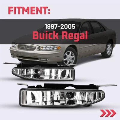 Par de luces antiniebla para Buick Regal Century 1997-2005 lente transparente lámpara de parachoques de conducción Foto 1 de 4